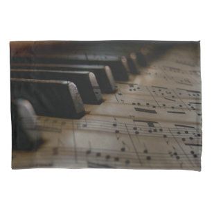 Antique Music Piano Keys Pillowcase
