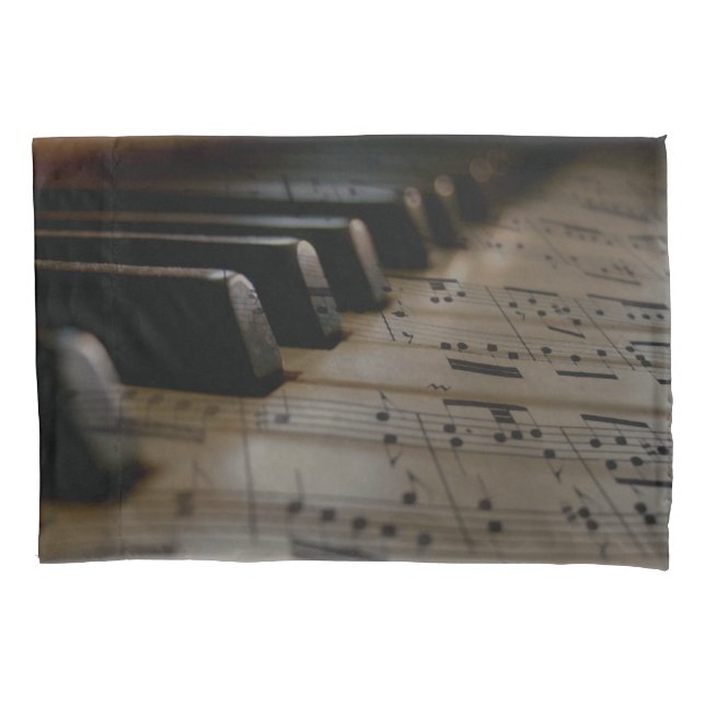 Antique Music Piano Keys Pillowcase (Front)