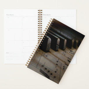 Antique Music Piano Keys Planner