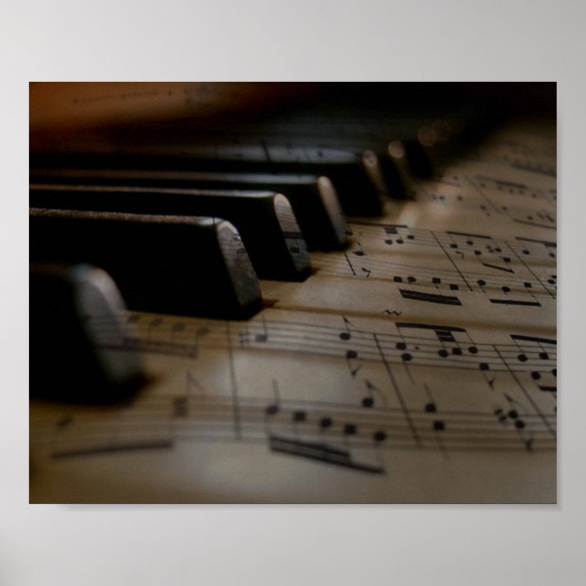 Antique Music Piano Keys Poster (Front)