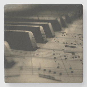 Antique Music Piano Keys Stone Coaster
