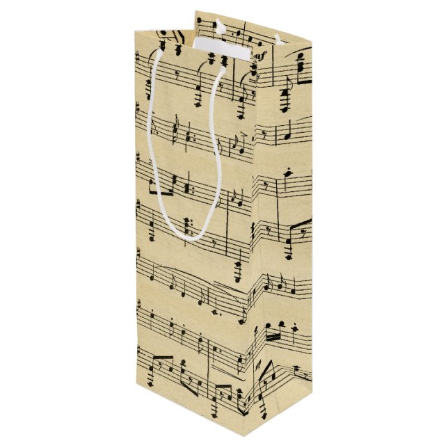 Antique Music Theme Wine Gift Bag (Back Angled)