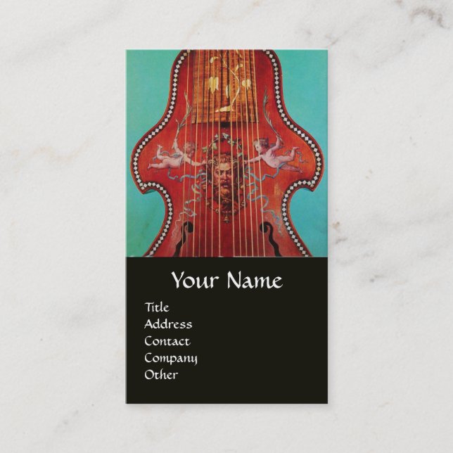 ANTIQUE MUSICAL INSTRUMENTS ,LYRA DA GAMBA Music Business Card (Front)