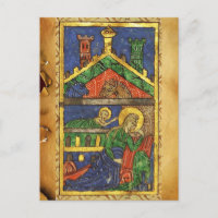 ANTIQUE NATIVITY CHRISTMAS PARCHMENT