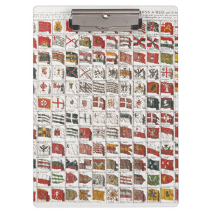 Antique Nautical Flags of the World Poster Clipboard