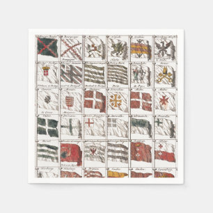 Antique Nautical Flags of the World Poster Napkin