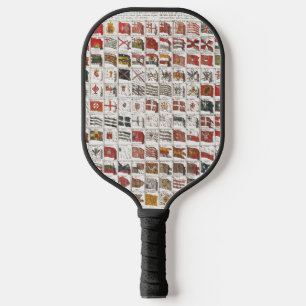 Antique Nautical Flags of the World Poster Pickleball Paddle