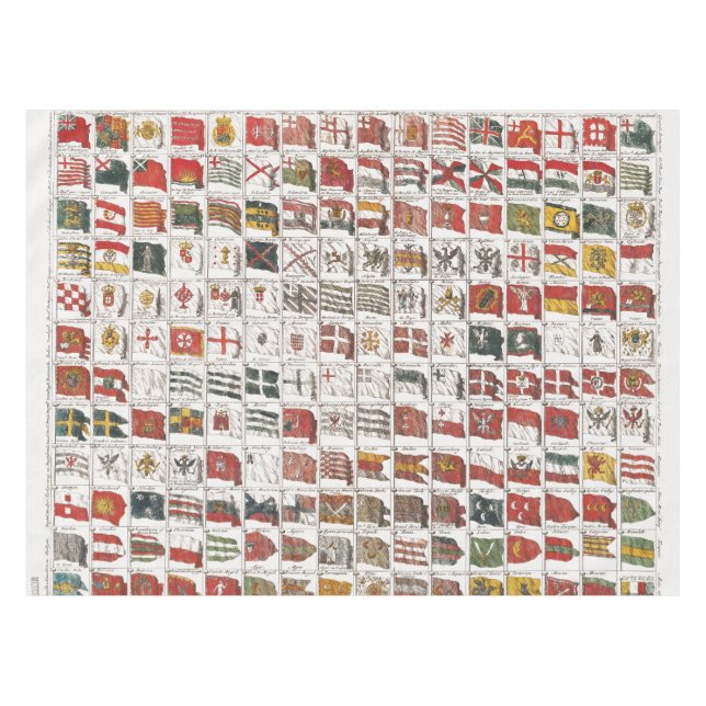 Antique Nautical Flags of the World Poster Tablecloth (Front (Horizontal))