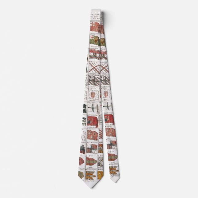 Antique Nautical Flags of the World Poster Tie (Front)