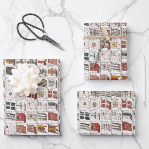 Antique Nautical Flags of the World Poster Wrapping Paper Sheet