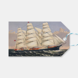 Antique Nautical Sailing Ship Currier & Ives Gift Tags