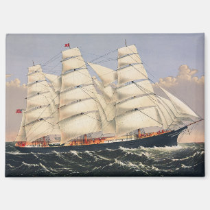Antique Nautical Sailing Ship Currier & Ives Magnet