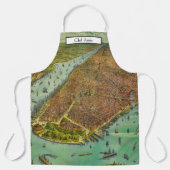 Antique New York City Bird's Eye View Map Apron (Front)