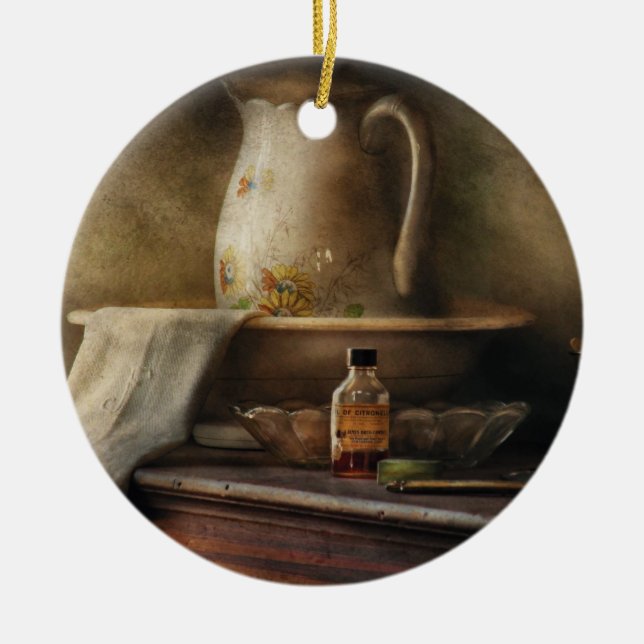 Antique - Nostalgia - The Water Pitcher Ceramic Tree Decoration (Front)