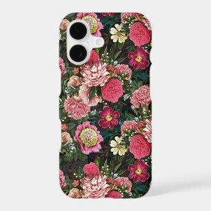 Antique Nostalgic Redouté Peonies Pattern black