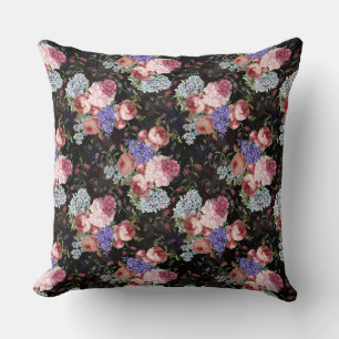 Antique Nostalgic Redouté Roses and Lilacs Cushion