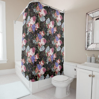 Antique Nostalgic Redouté Roses and Lilacs Shower Curtain