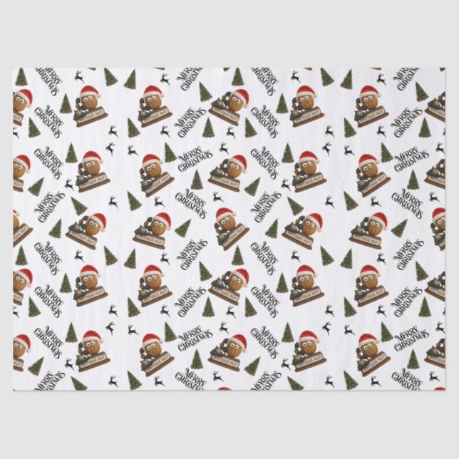 Antique Nut Christmas Wrapping Paper (Front)