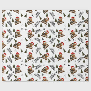 Antique Nut Christmas Wrapping Paper