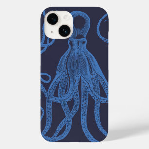 Antique Octopus Blue on Blue Case-Mate iPhone 14 Case