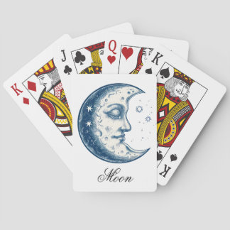 Antique of moon drawing playing cards