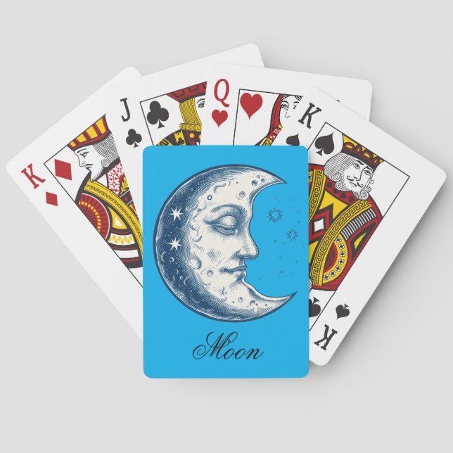 Antique of moon drawing  playing cards (Back)