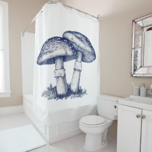 Antique of mushroom drawing shower curtain