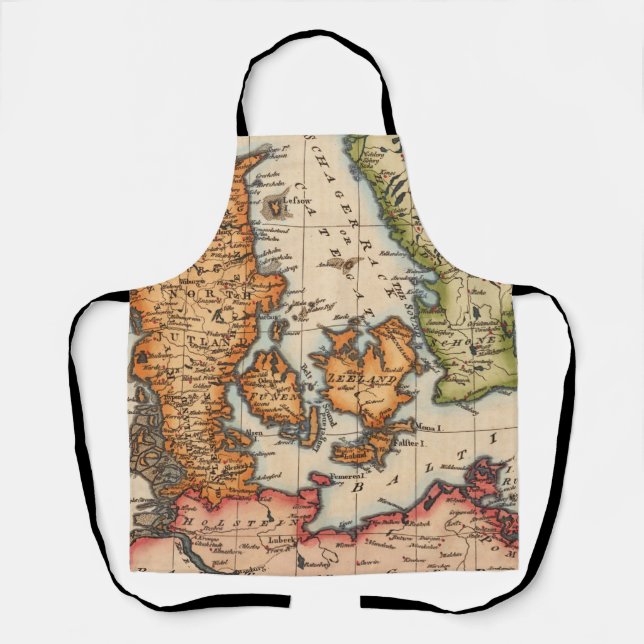 Antique Old Map Inspired (10) Apron (Front)