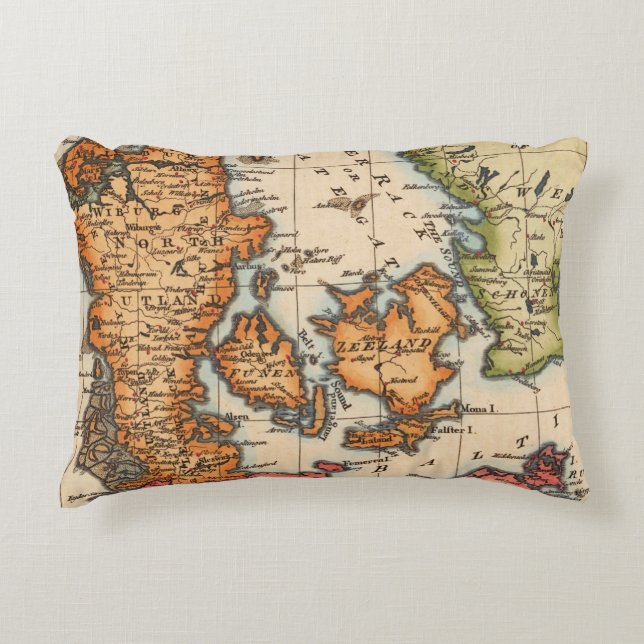 Antique Old Map Inspired (10) Decorative Cushion (Front)