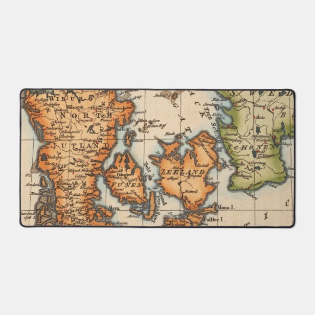 Antique Old Map Inspired (10) Desk Mat (Front)