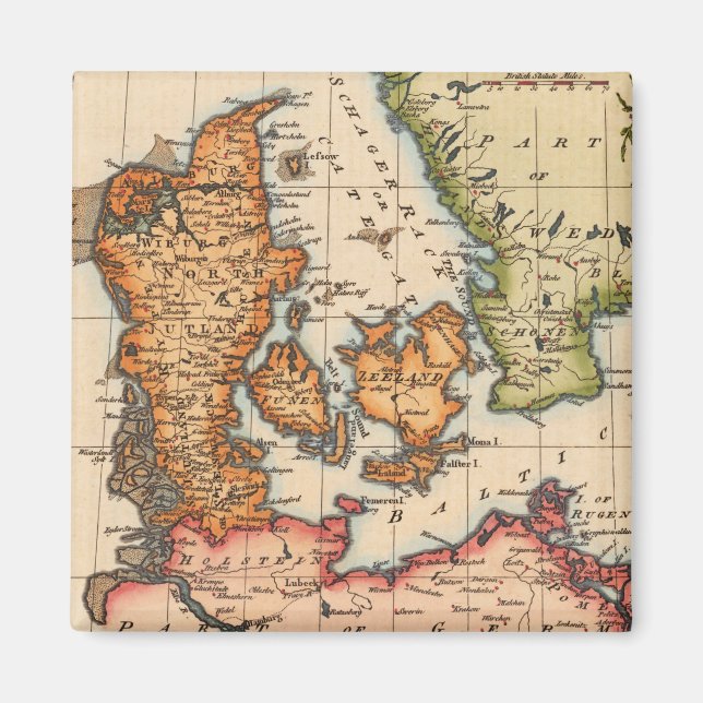 Antique Old Map Inspired (10) Magnet (Front)