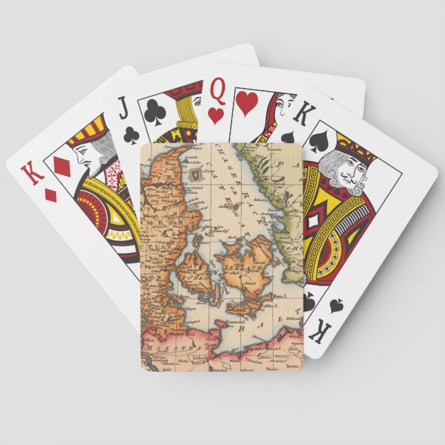 Antique Old Map Inspired (10) Playing Cards (Back)