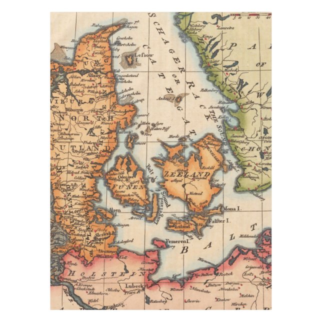 Antique Old Map Inspired (10) Tablecloth (Front)