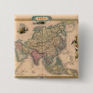 Antique Old Map Inspired (11) 15 Cm Square Badge