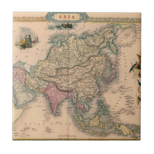 Antique Old Map Inspired (11) Ceramic Tile