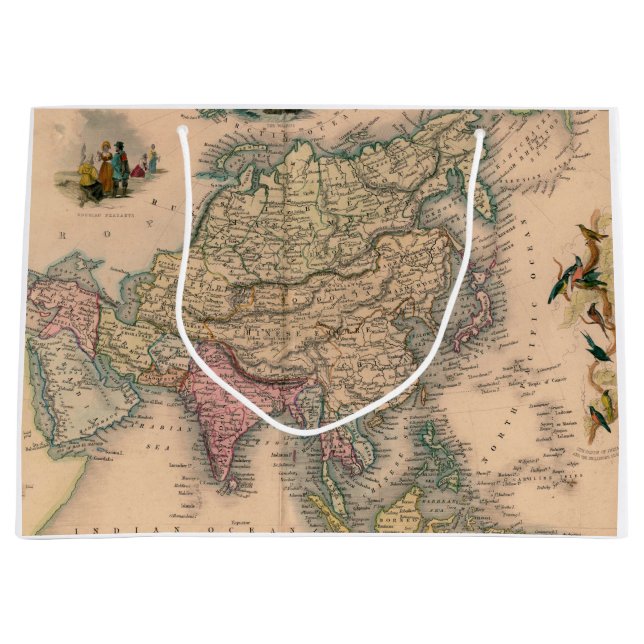 Antique Old Map Inspired (11) Large Gift Bag (Front)