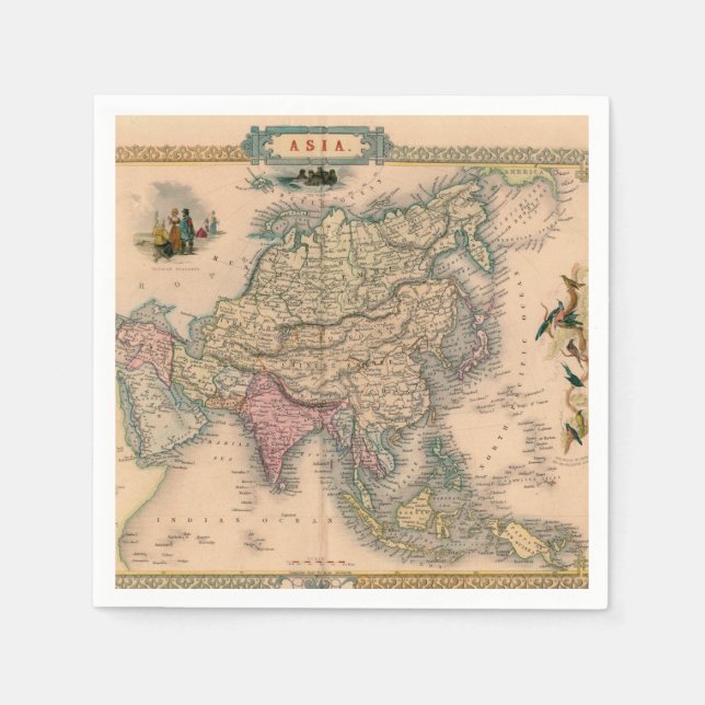 Antique Old Map Inspired (11) Napkin (Front)