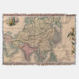Antique Old Map Inspired (11) Throw Blanket