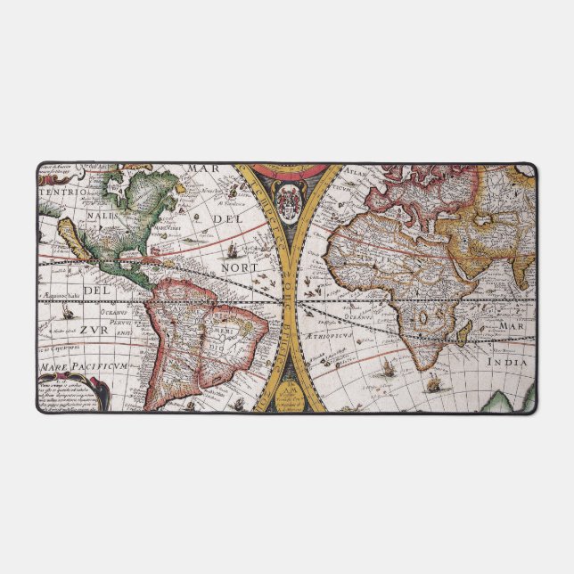Antique Old Map Inspired (12) Desk Mat (Front)