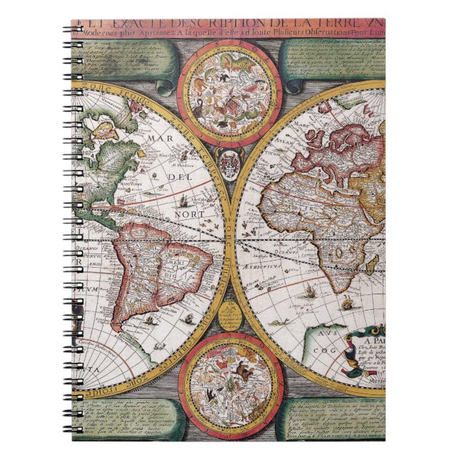 Antique Old Map Inspired (12) Notebook (Front)