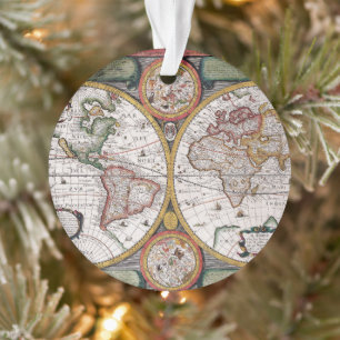 Antique Old Map Inspired (12) Ornament