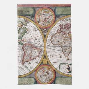 Antique Old Map Inspired (12) Tea Towel