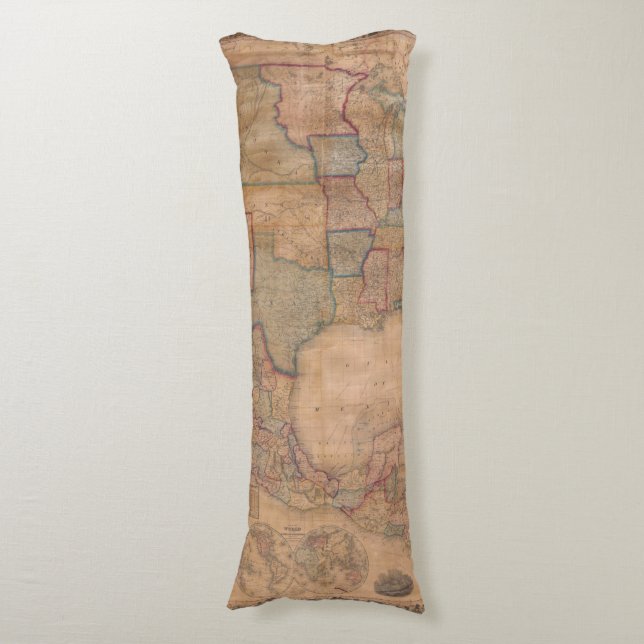 Antique Old Map Inspired (13) Body Cushion (Front Vertical)