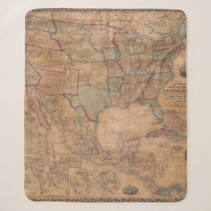 Antique Old Map Inspired (13) Sherpa Blanket