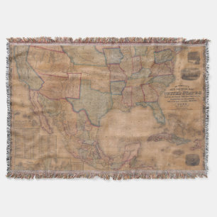 Antique Old Map Inspired (13) Throw Blanket