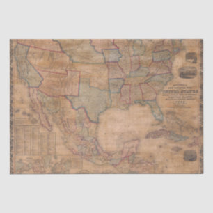 Antique Old Map Inspired (13) Tissue Paper