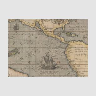 Antique Old Map Inspired (14) Luggage Tag Tissue Paper