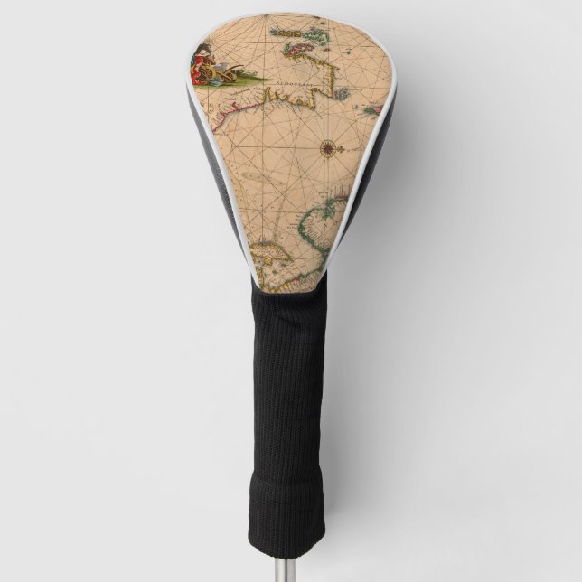 Antique Old Map Inspired (1) Golf Head Cover (Front)