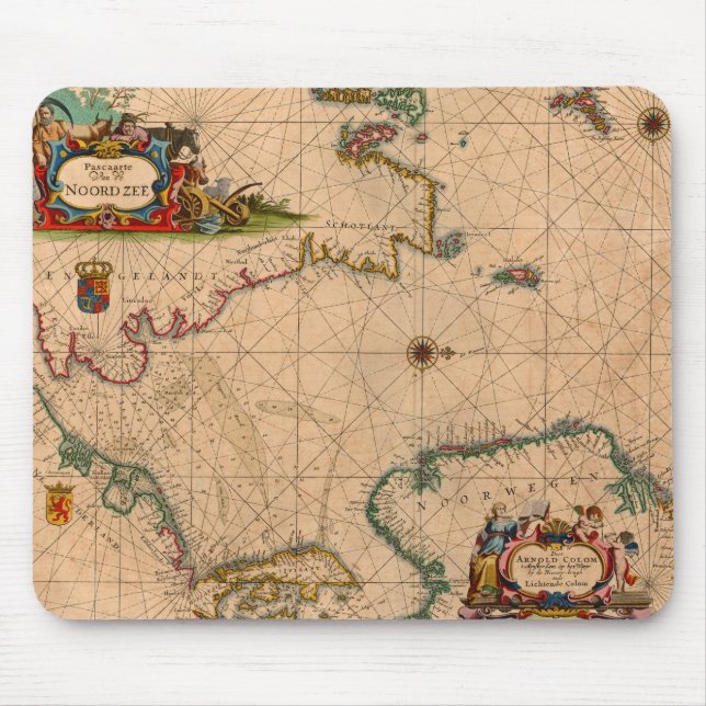 Antique Old Map Inspired (1) Mouse Pad (Front)