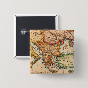 Antique Old Map Inspired (2) 15 Cm Square Badge